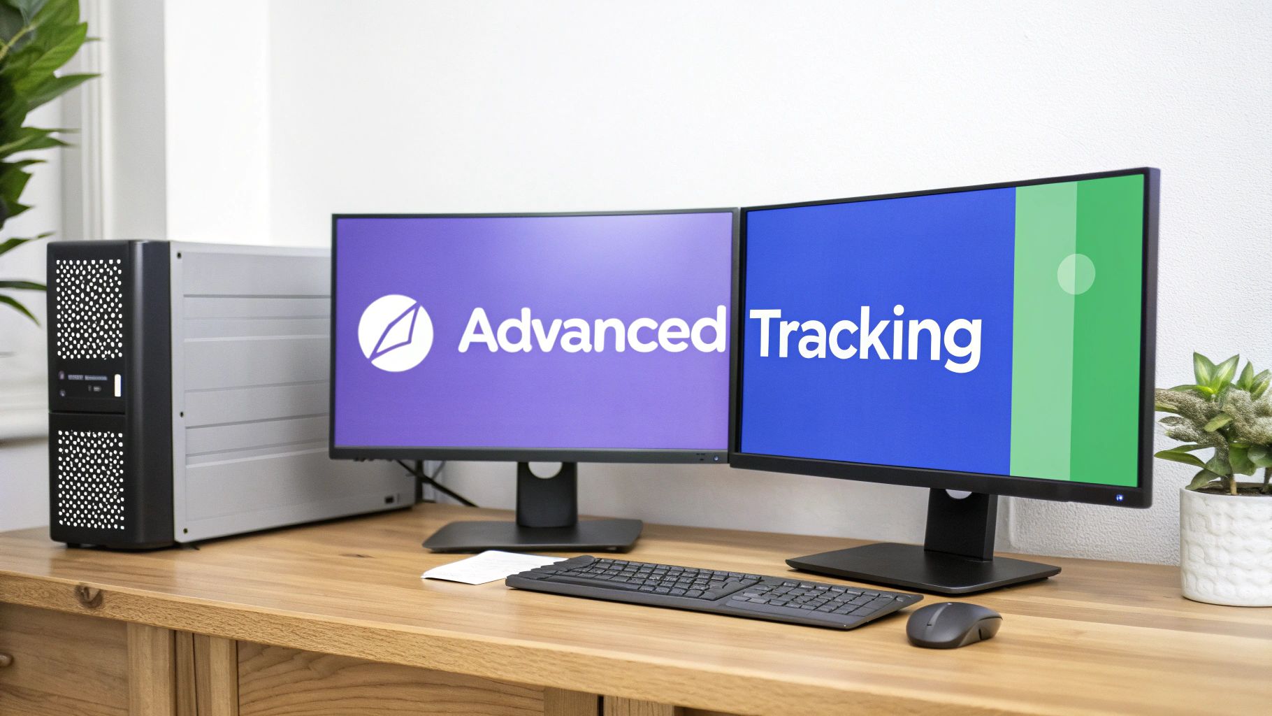 A person analyzing complex data visualizations on a large screen, representing advanced tracking.