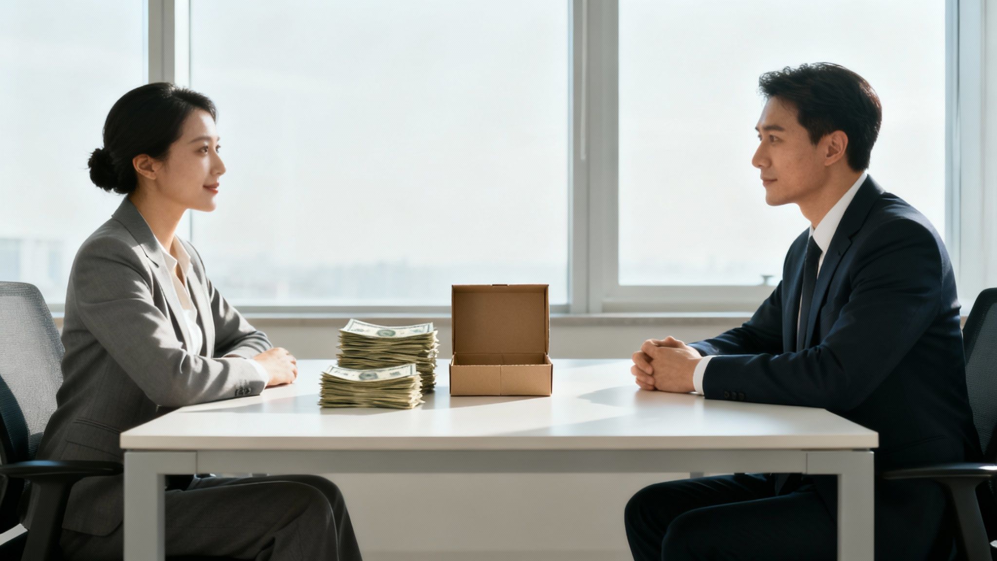 A group of diverse professionals collaborating around a table, symbolizing a modern partnership.