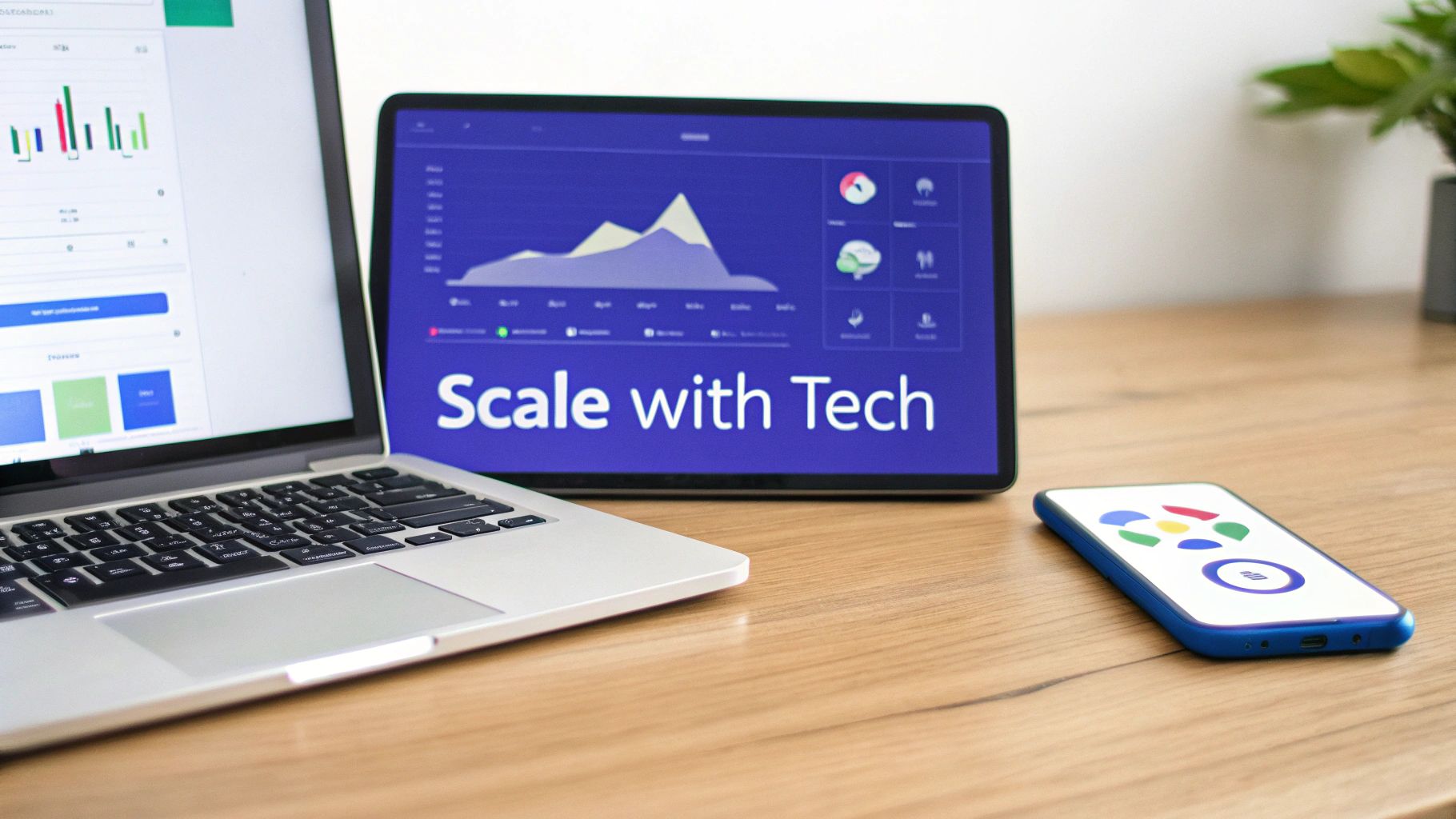 A person using a futuristic interface with data and charts, representing partner marketing technology.