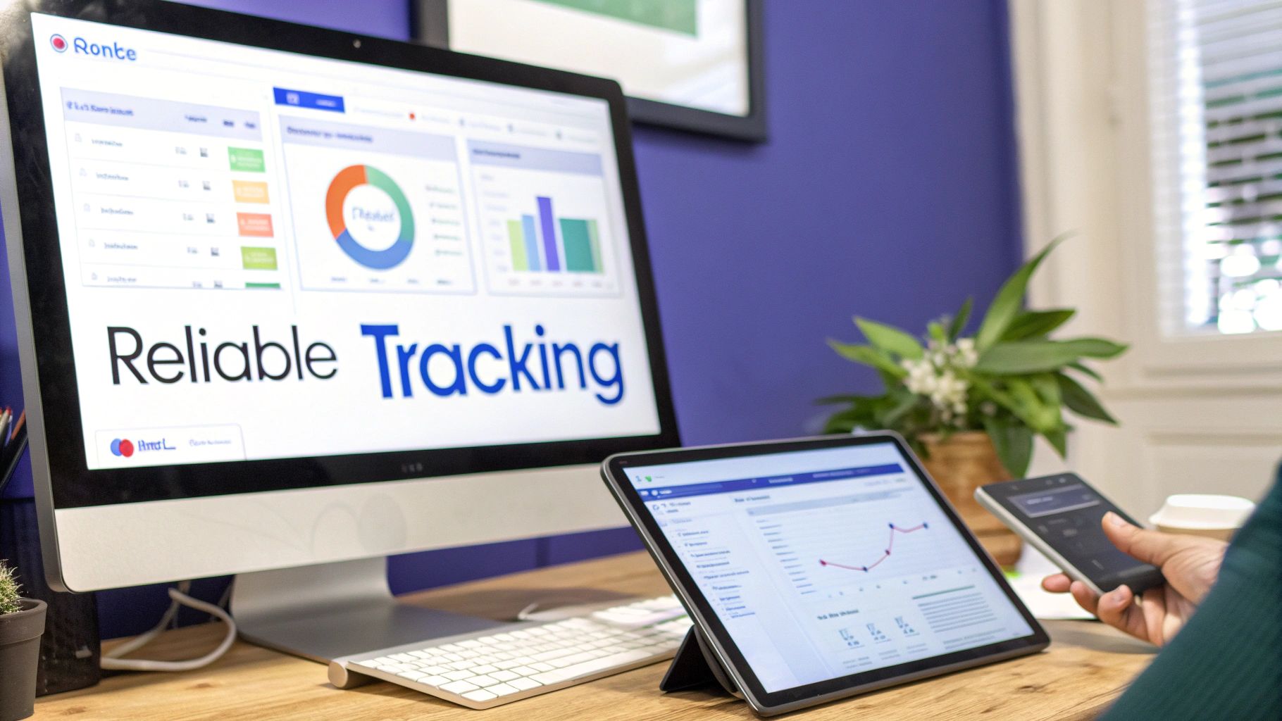 A person at a desk interacting with a user-friendly software dashboard on a computer screen, symbolizing the selection of an affiliate management platform.