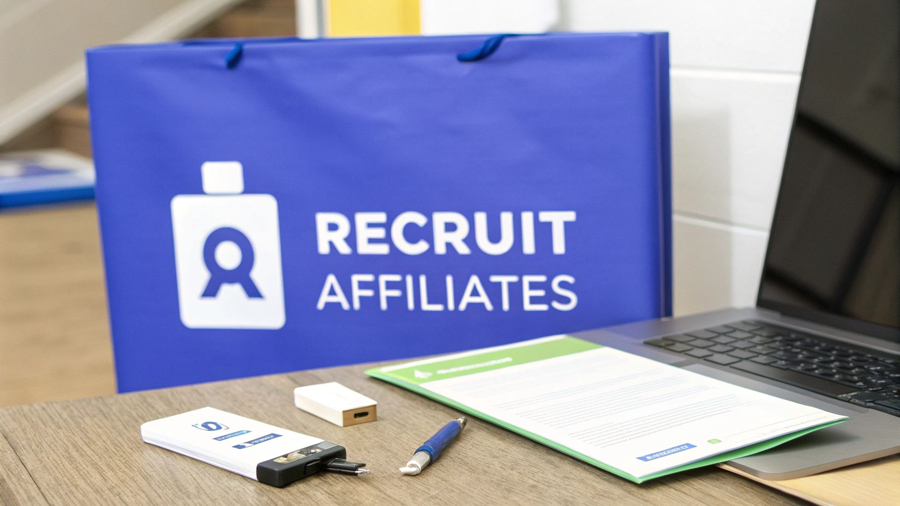 An illustration showing gears and percentage signs, representing the mechanics of a commission structure