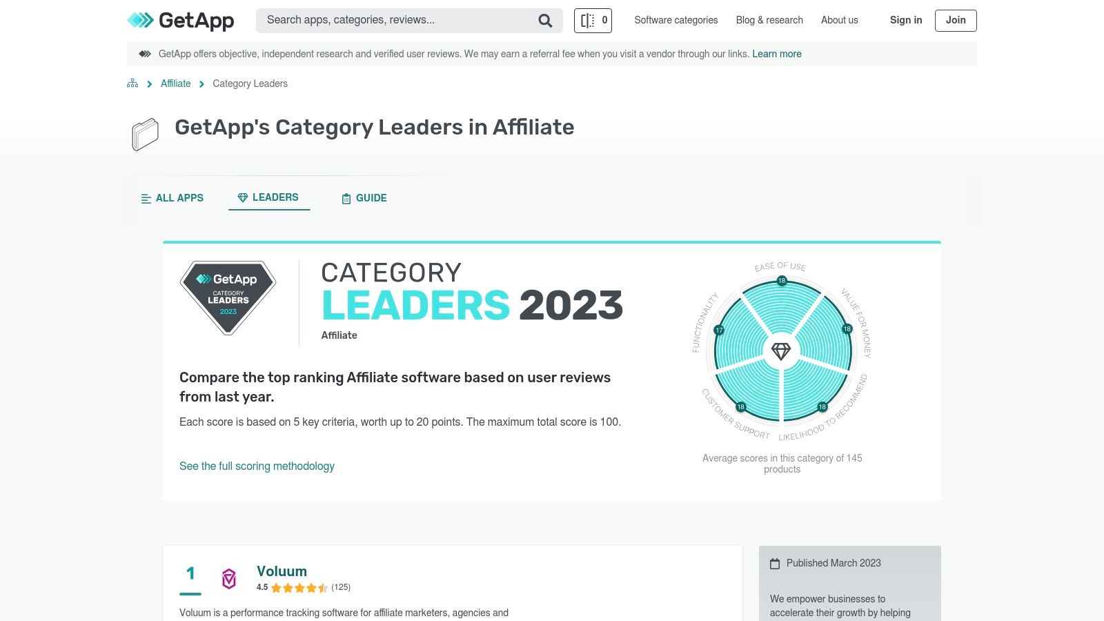GetApp – Category Leaders: Affiliate