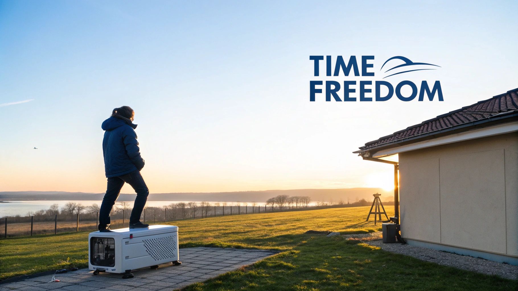 A person standing on a cliff, looking out at a mountain range, symbolizing freedom and achievement.