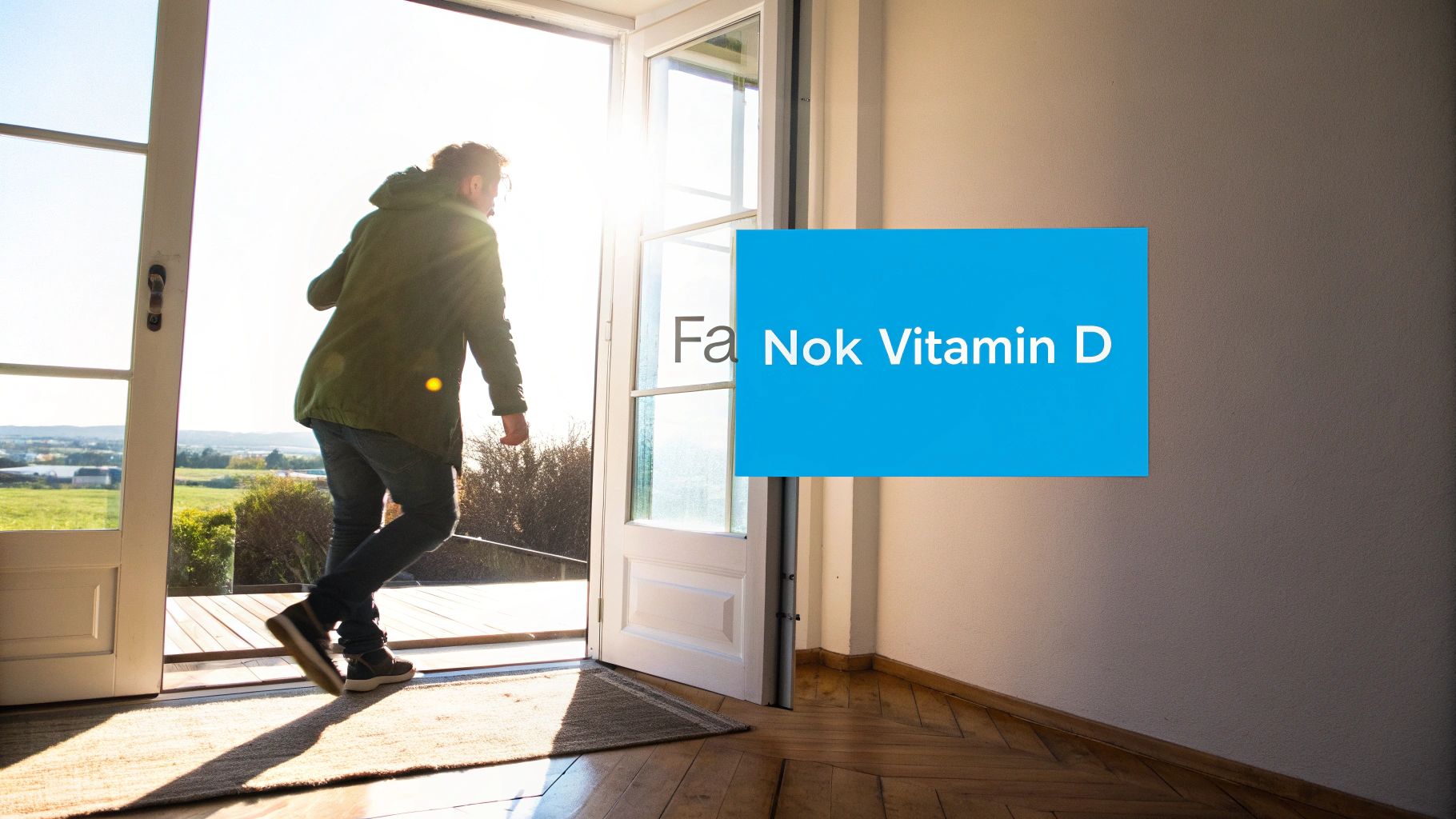 Person som står i solen med armene utstrakt