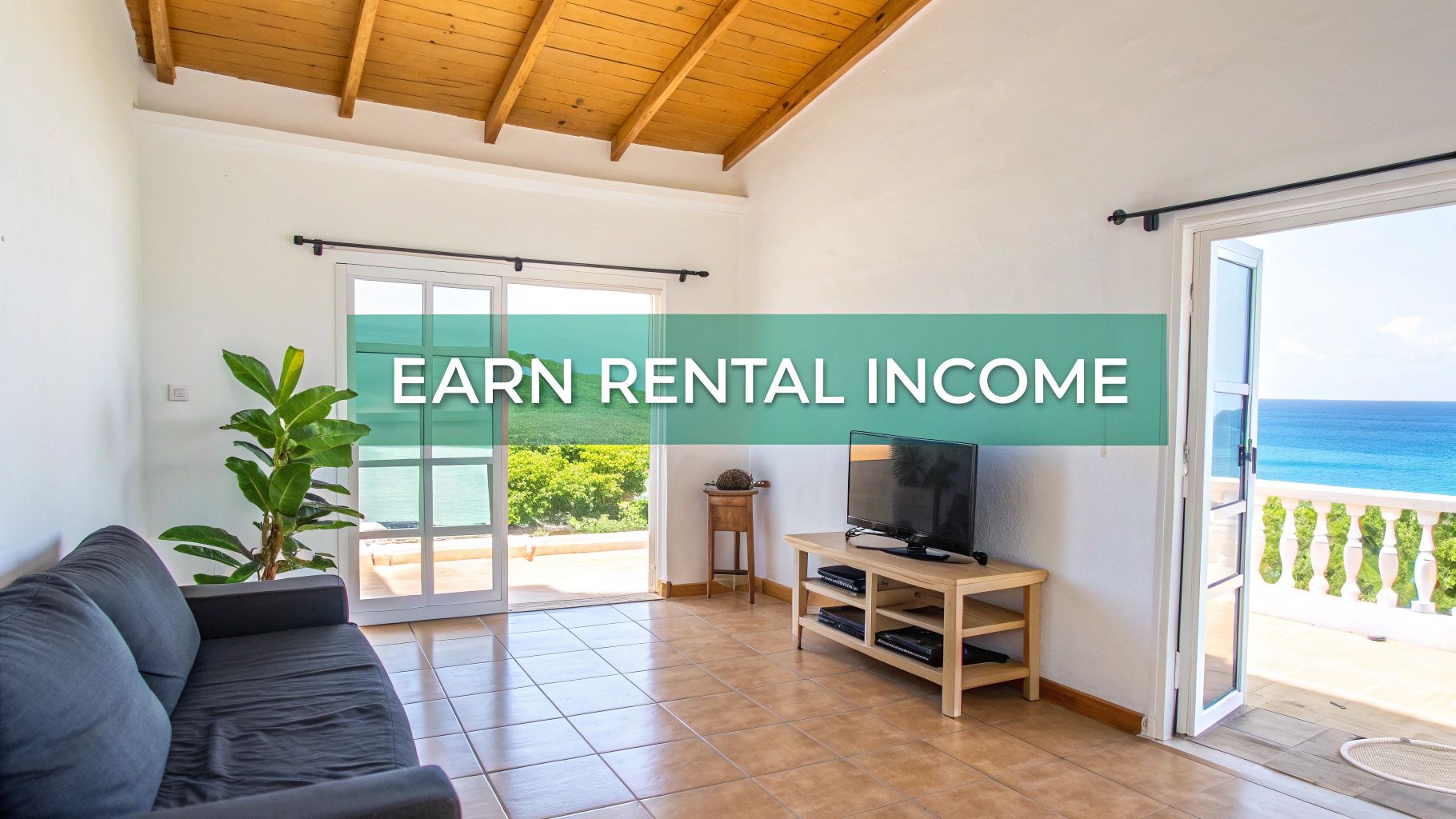 Jardines tropicales exuberantes rodean una villa moderna con piscina privada en Sosúa