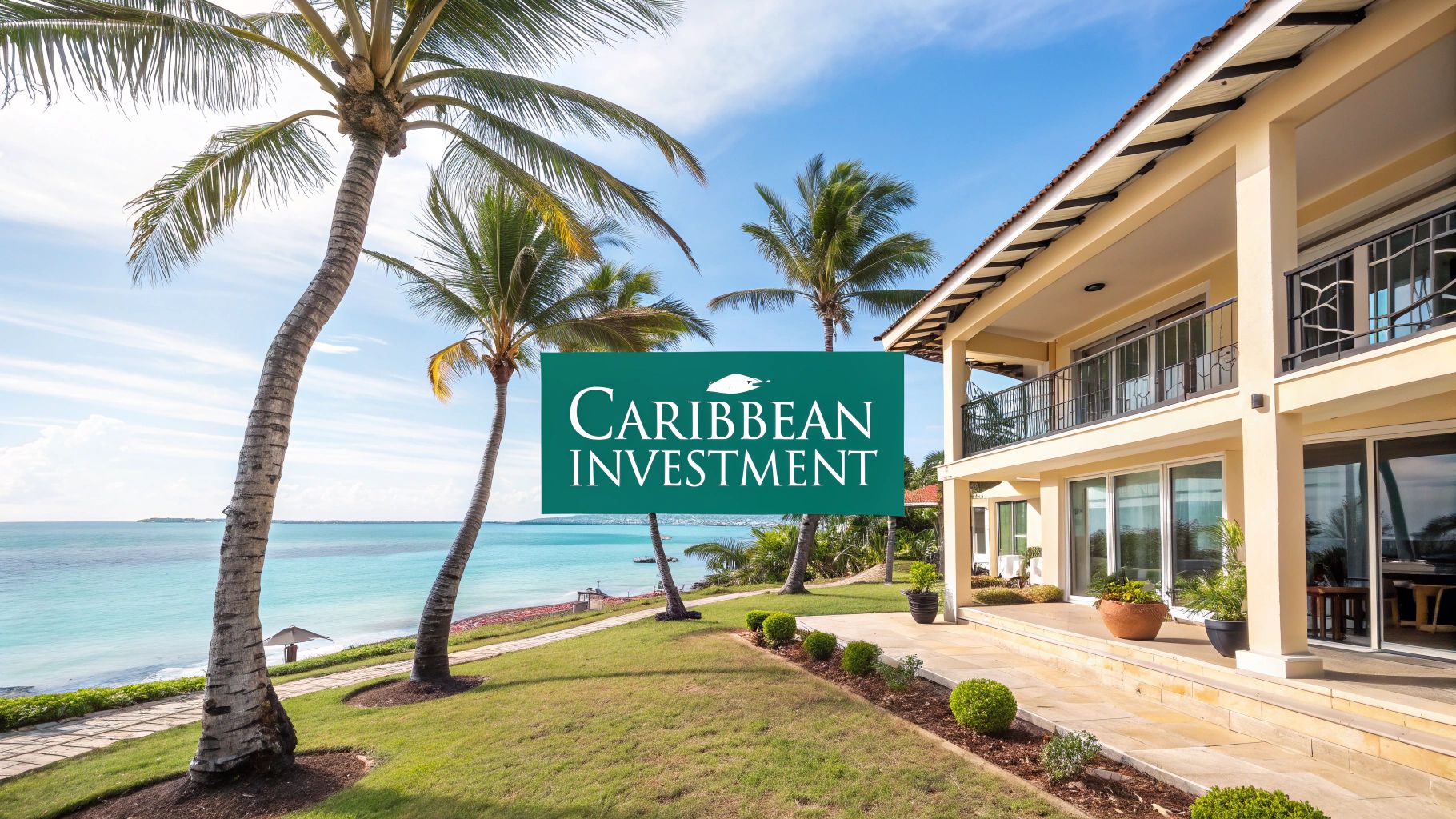 Casal olhando para uma propriedade à beira-mar na República Dominicana