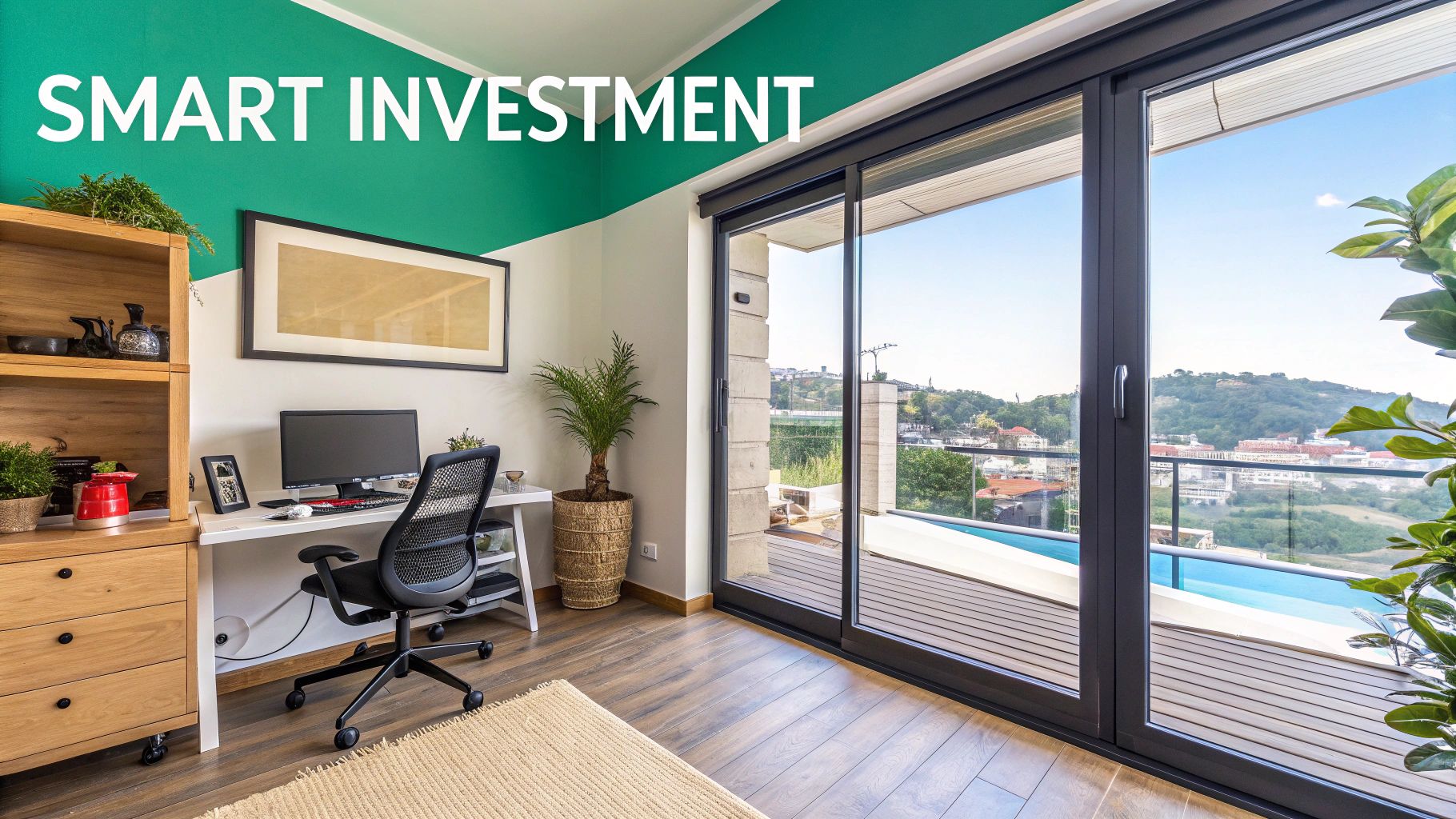 Playa tropical en Las Terrenas con palmeras y agua azul cristalina.