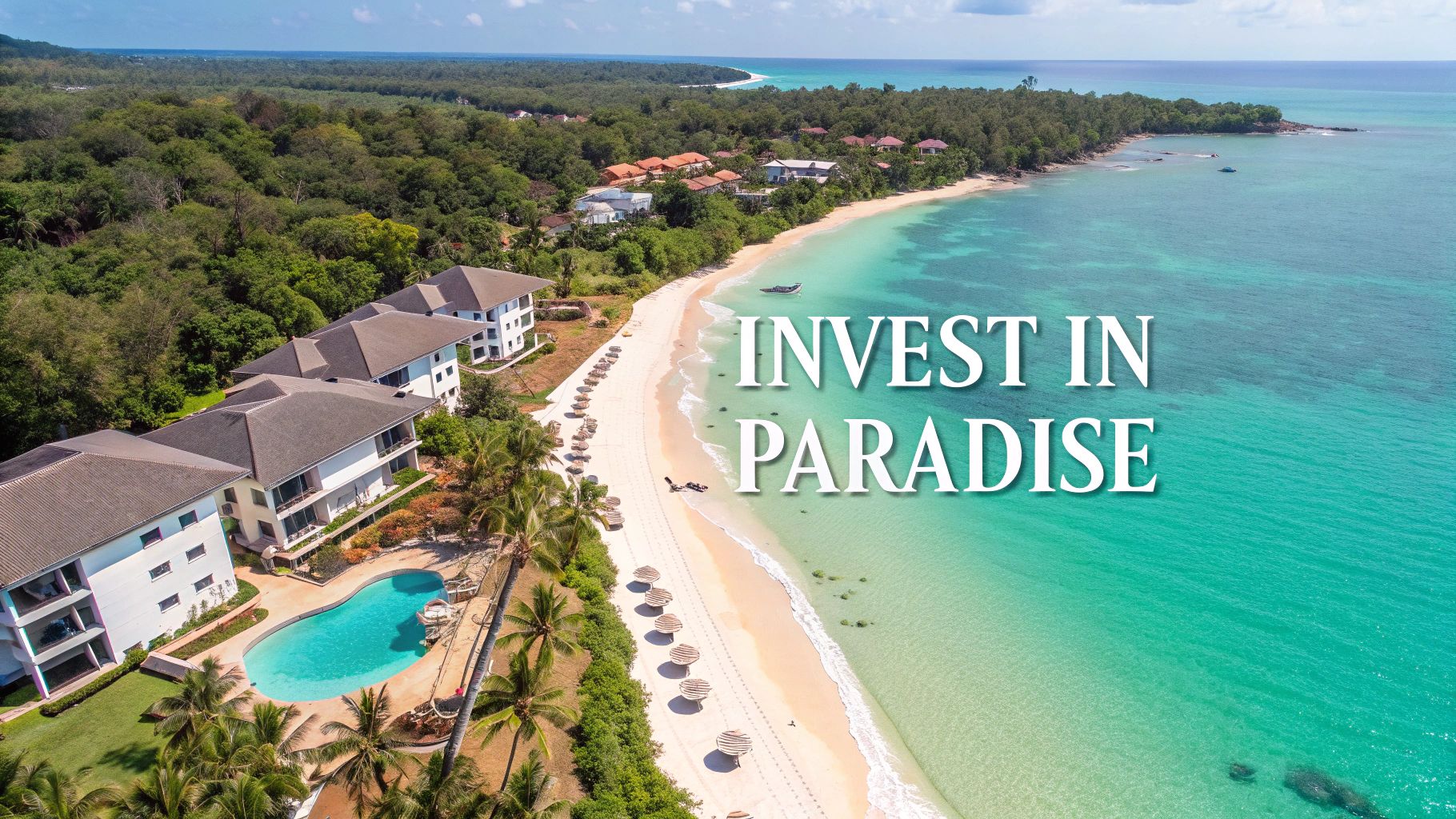 Lush tropical villa with a modern pool and ocean view in the Dominican Republic.