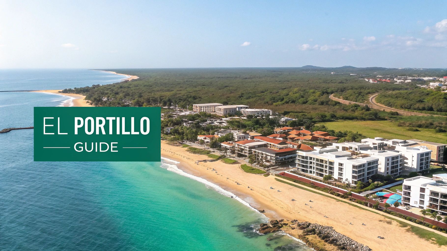 Vue des résidences El Portillo depuis la plage de Las Terrenas