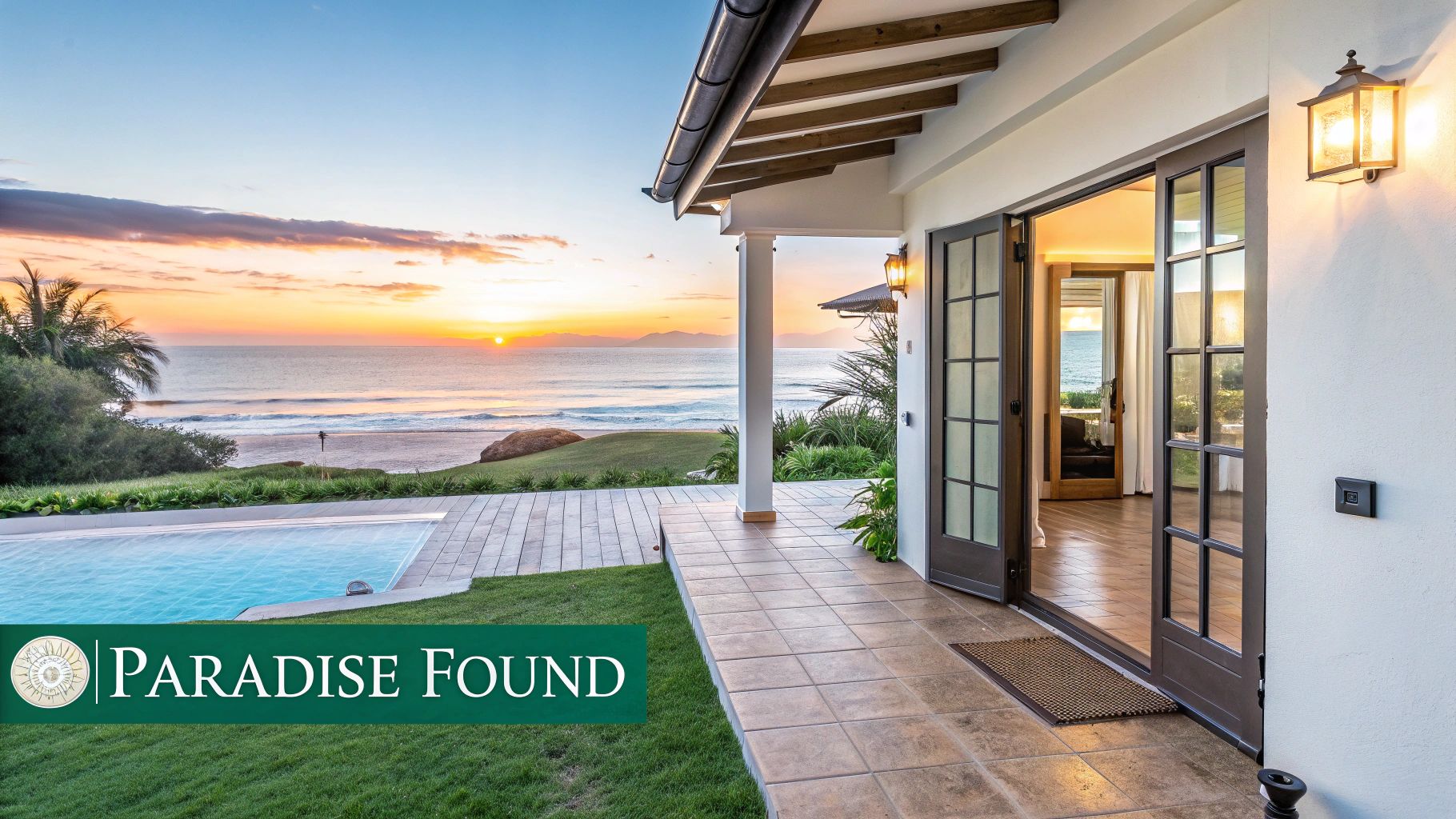 Una hermosa villa frente al mar con piscina en la República Dominicana.