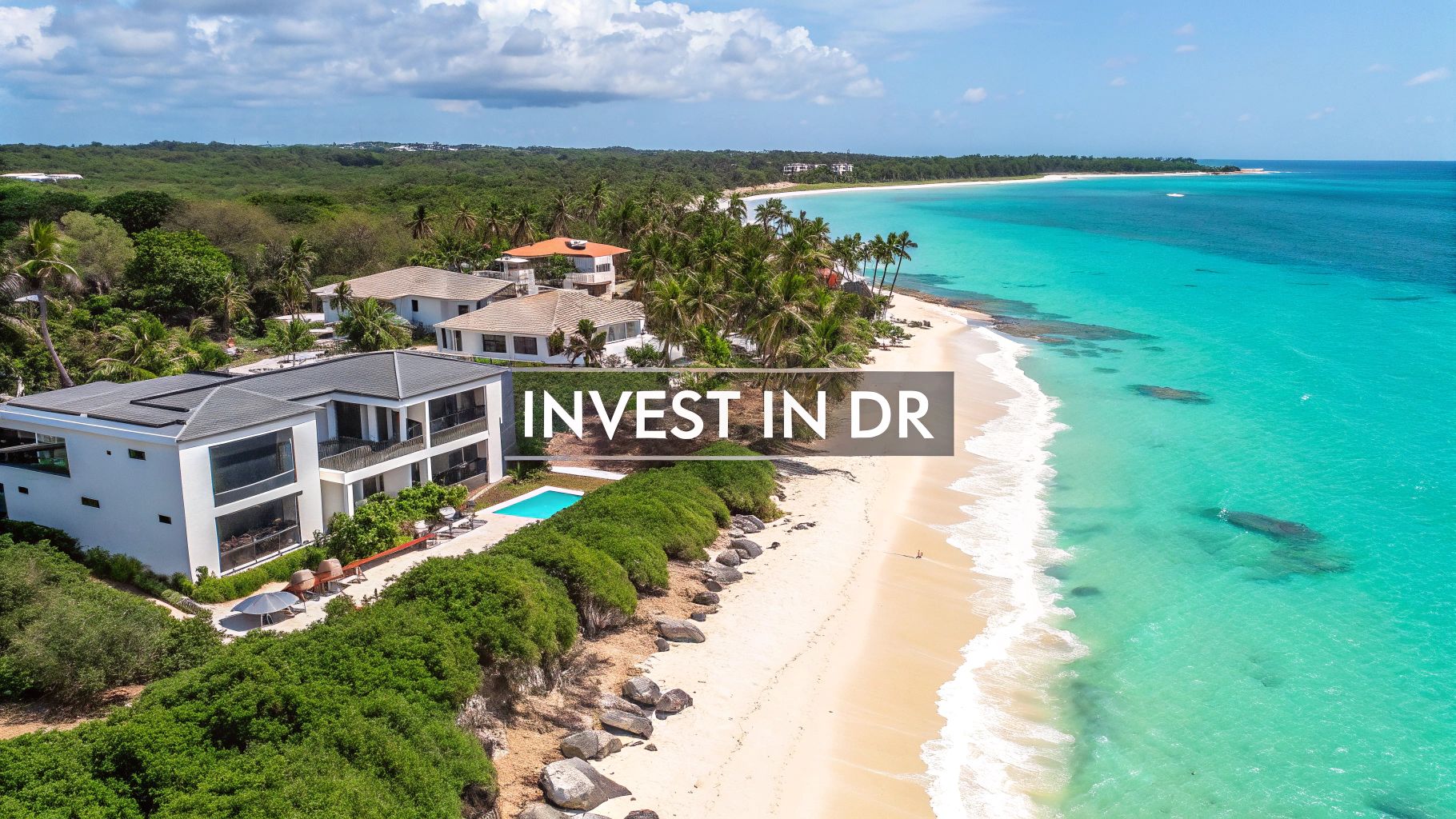 Impresionante vista costera de Las Terrenas en República Dominicana.