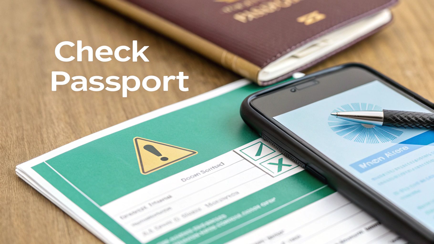 Gros plan sur une main tenant un smartphone, affichant un code QR pour un billet de voyage, sur fond d'aéroport flou.