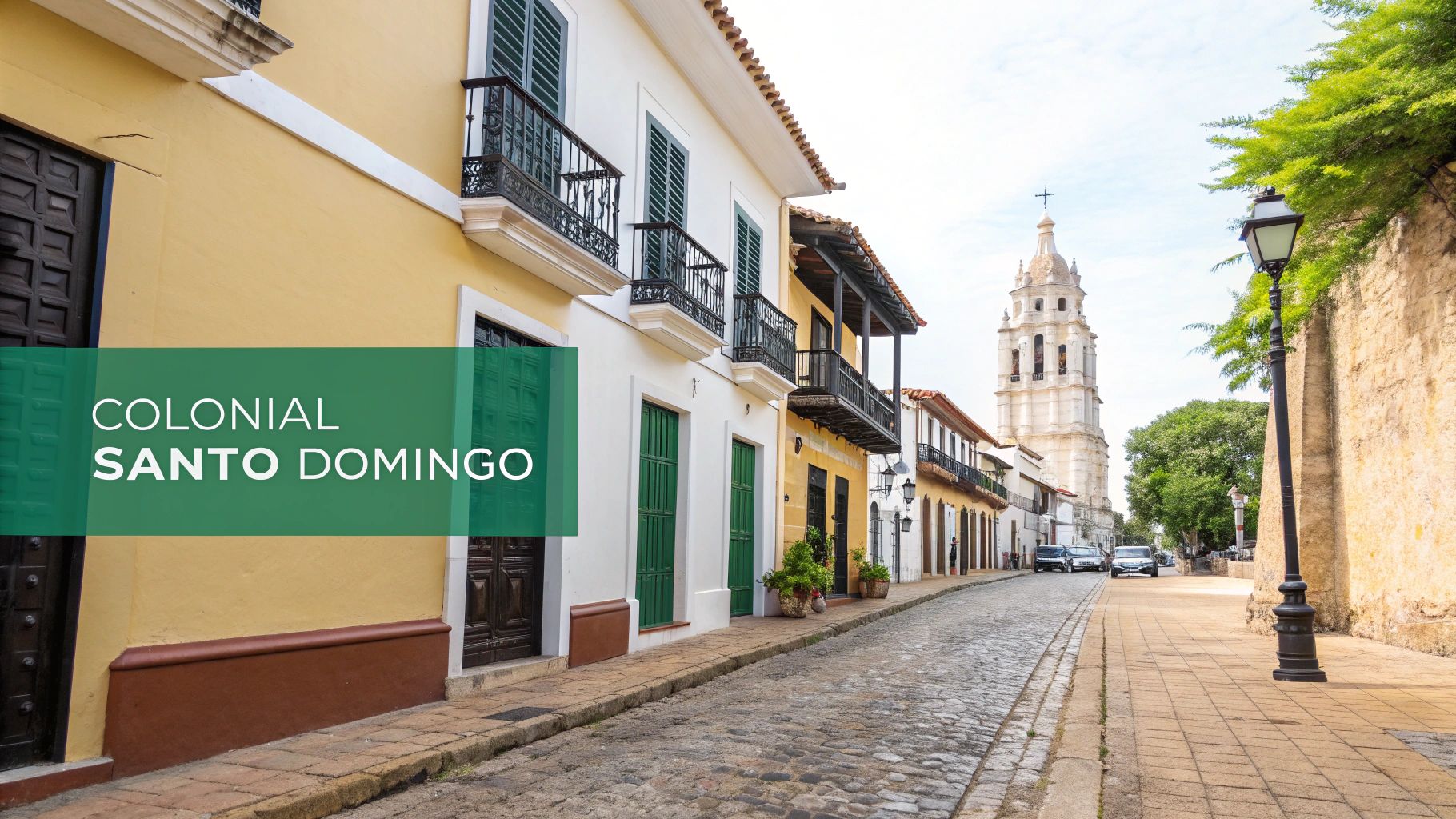Vue de rue de la Zona Colonial historique de Saint-Domingue