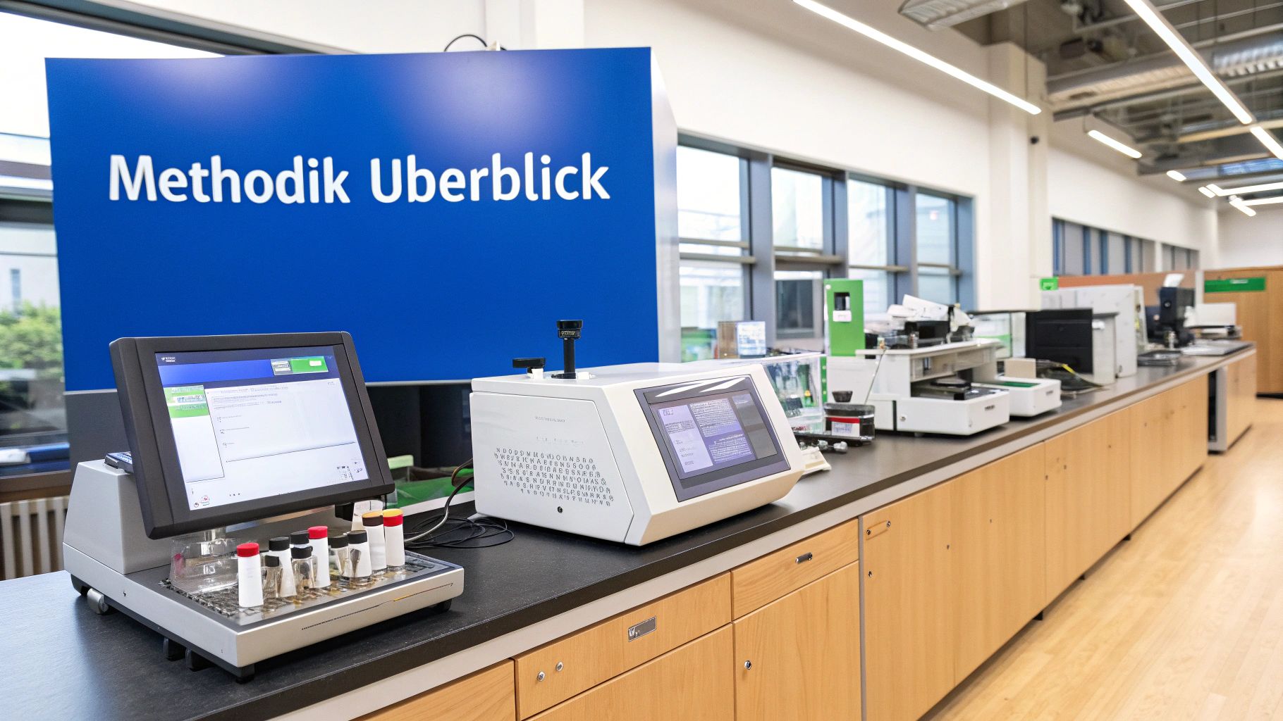 Eine Person analysiert Daten auf einem Laptop-Bildschirm, umgeben von Notizen und Diagrammen.