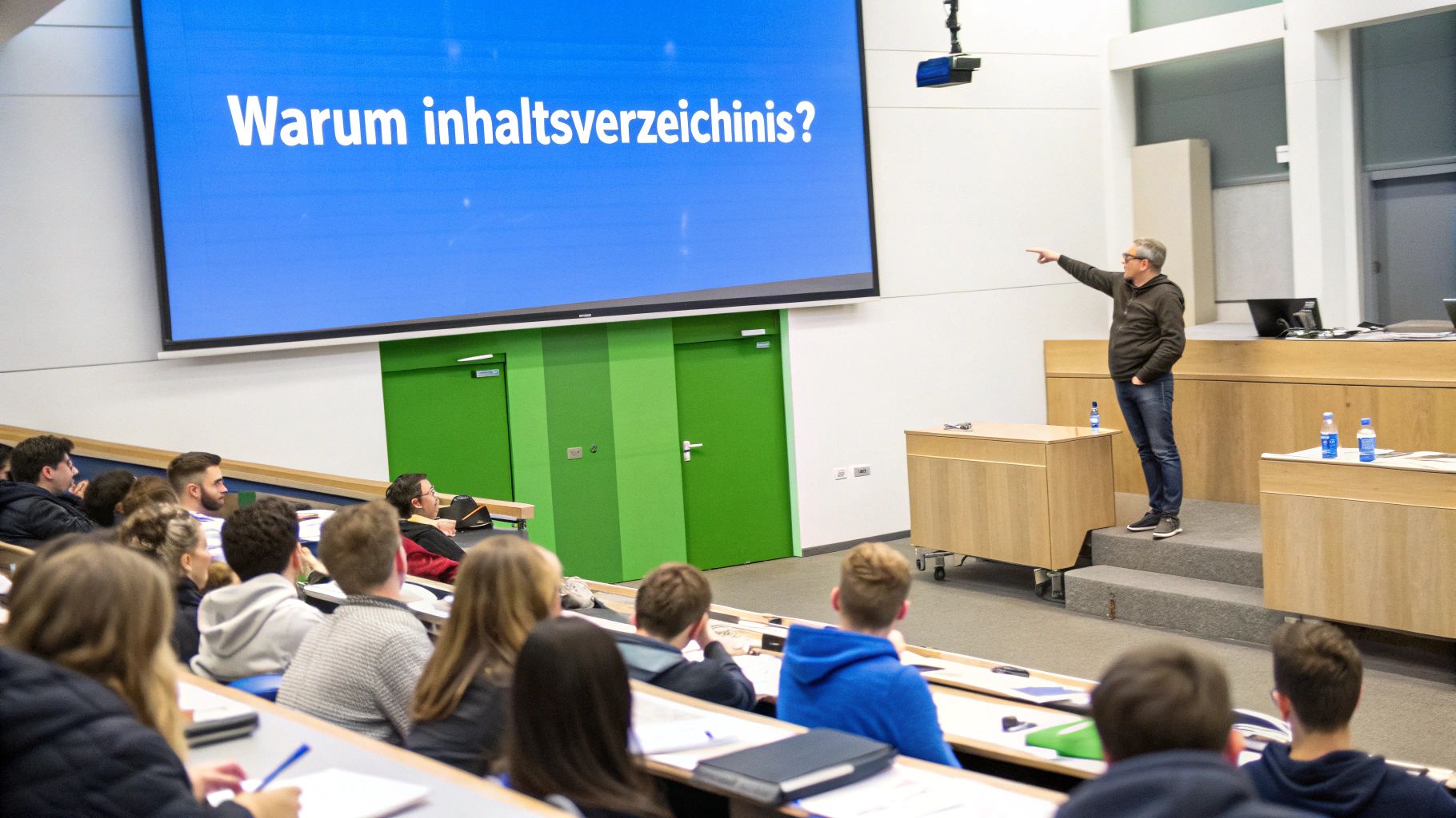 Ein gut strukturiertes Inhaltsverzeichnis auf einem Laptop-Bildschirm