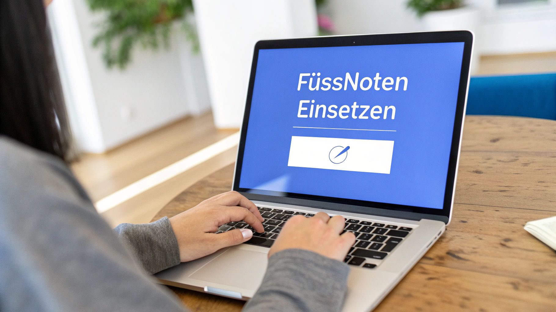 Eine perfekt formatierte Fußnote in einem LaTeX-Dokument, die typografische Qualität zeigt