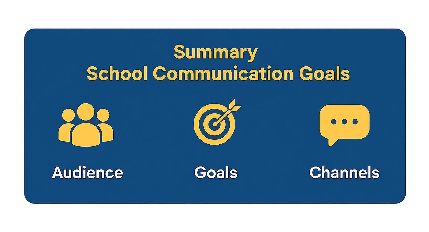 Infographic about communication plans for schools