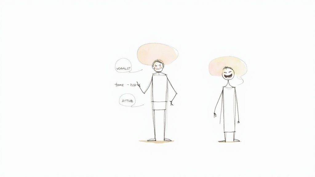 A person speaking through a megaphone, symbolizing the amplification of a brand's unique voice.