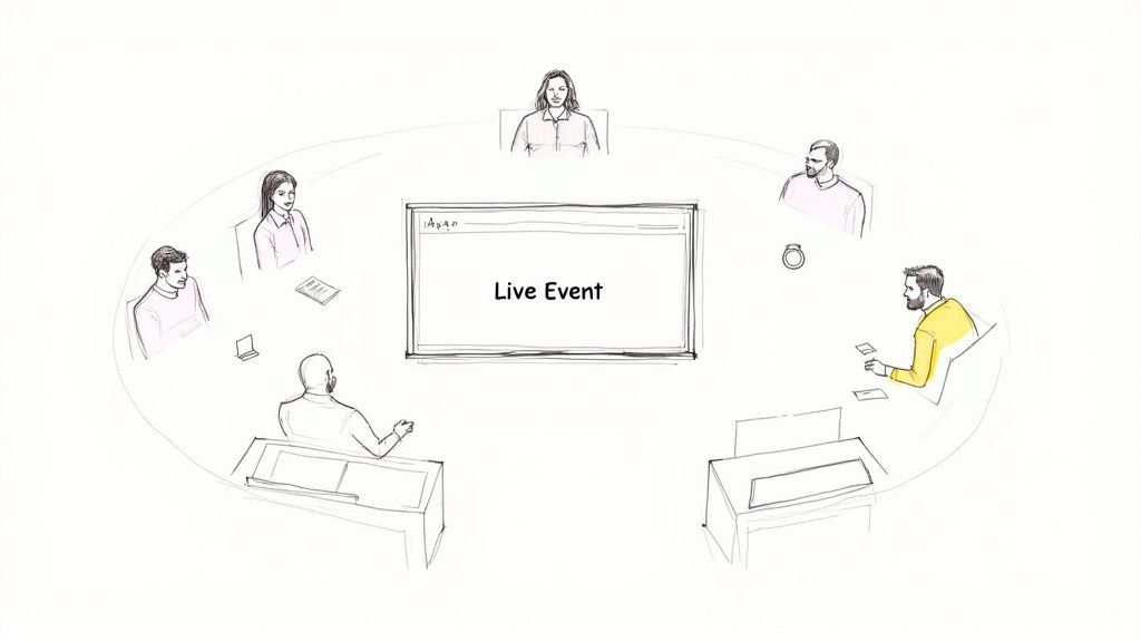 A person analyzing graphs and charts on a computer screen, representing virtual event success metrics.