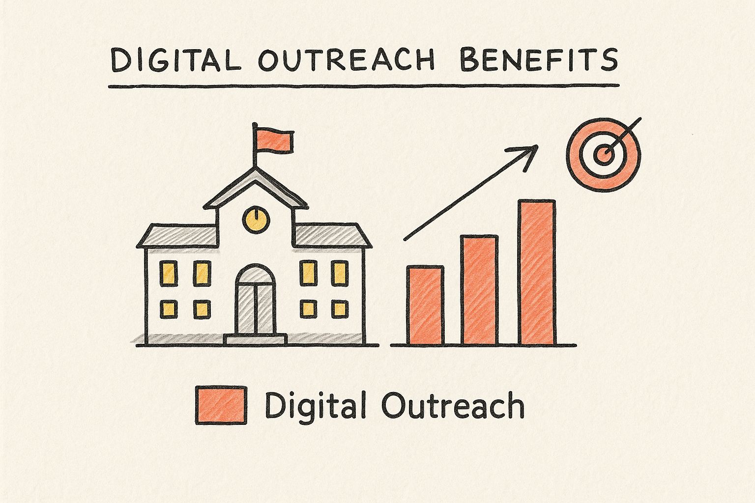 Infographic about digital marketing for schools