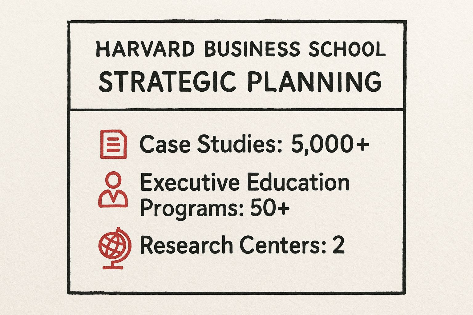 Infographic showing key data about Harvard Business School