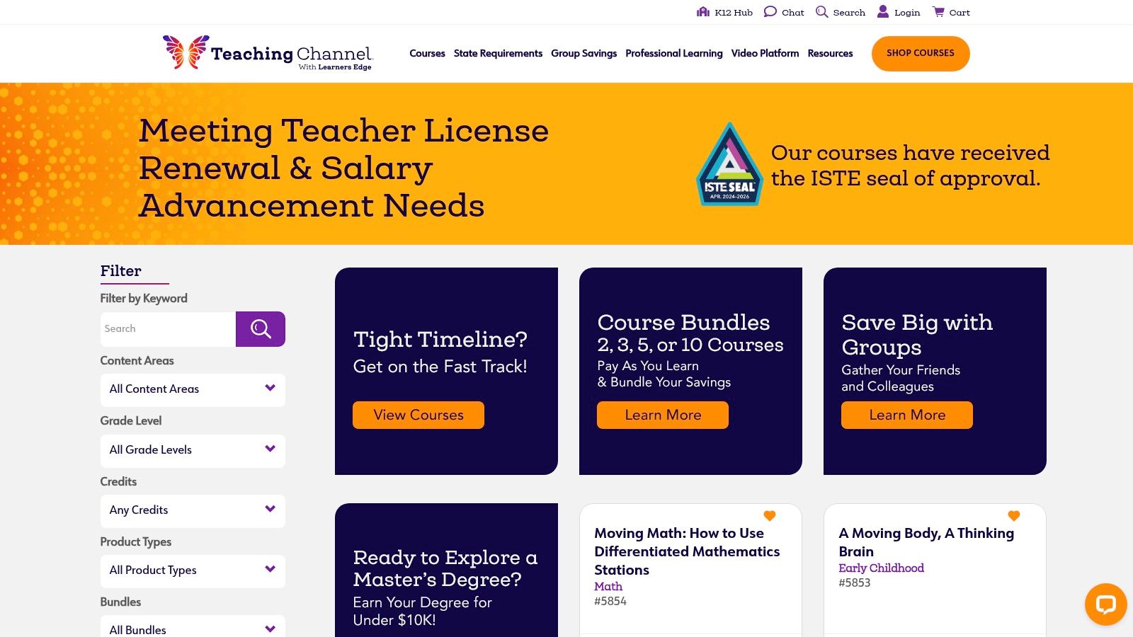 Teaching Channel (with Learners Edge university partners)