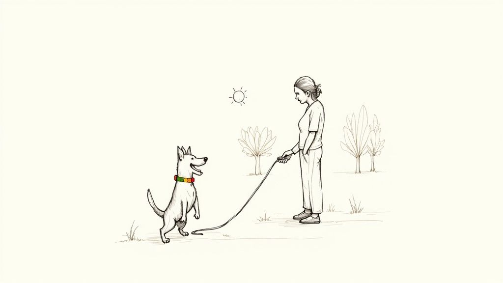 A happy dog sitting on a green lawn with a Bag It Wag It box of compostable bags.