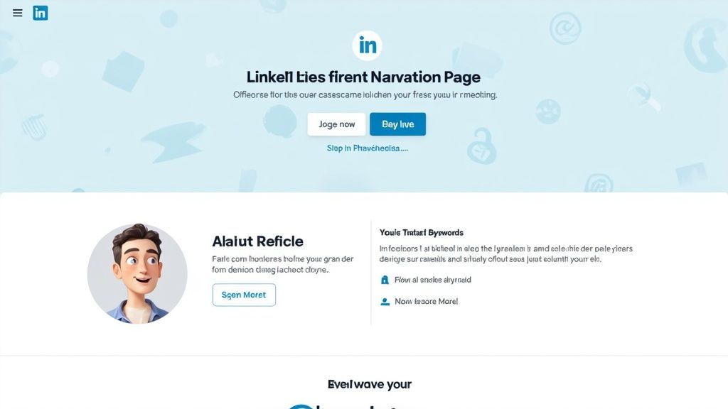 A business profile on LinkedIn being optimized on a laptop screen.