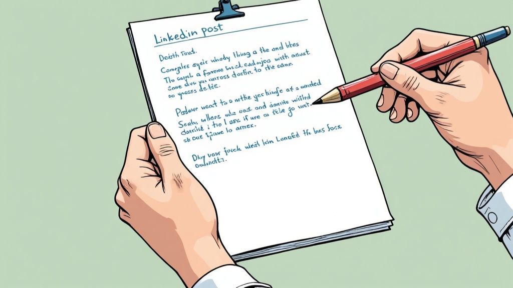 An image illustrating the importance of a strong hook in a LinkedIn post.