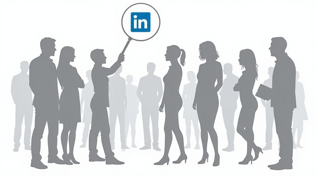 A person looking thoughtfully at a laptop screen with social media icons.