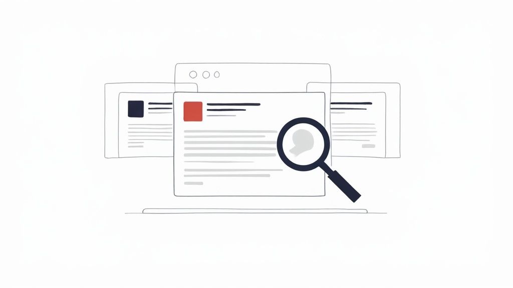 A professional looking at their laptop, thinking about how to make their LinkedIn post stand out.