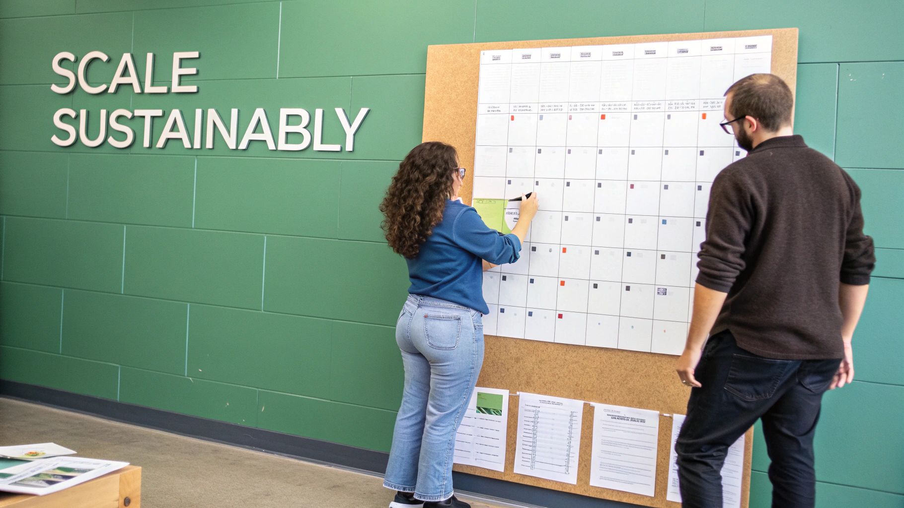 A small plant sprouting from a pile of coins, representing business growth and scaling