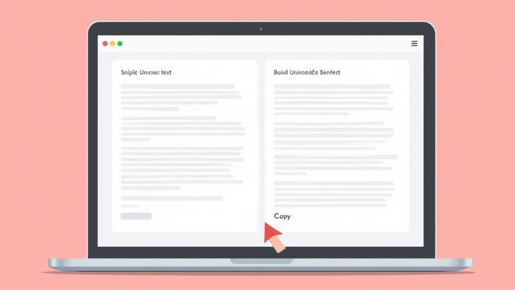 A screenshot of the LingoJam bold text generator, showing where to input text on the left and the bolded output on the right.