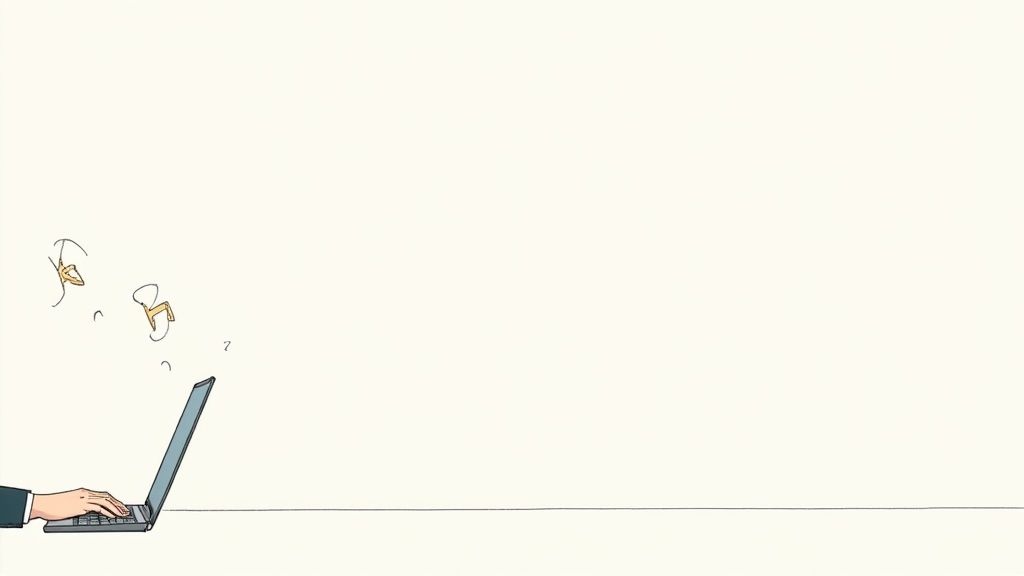 A person working on their laptop, updating their resume on LinkedIn.