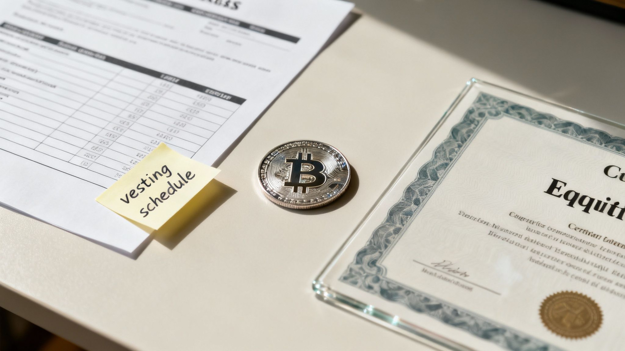 Person reviewing financial documents, symbolizing the analysis of a crypto compensation package