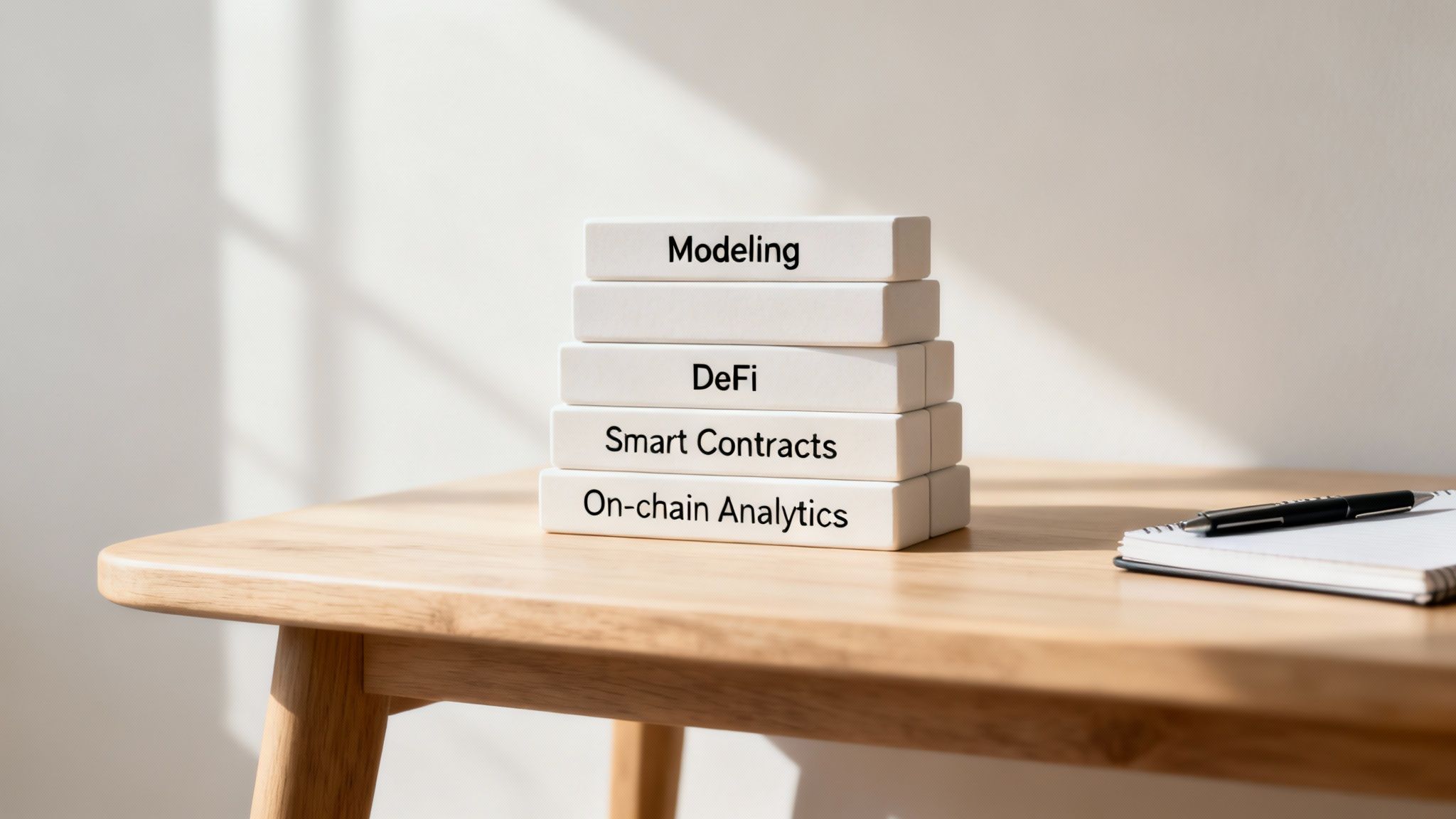 A person building a structure with blocks, symbolizing skill development