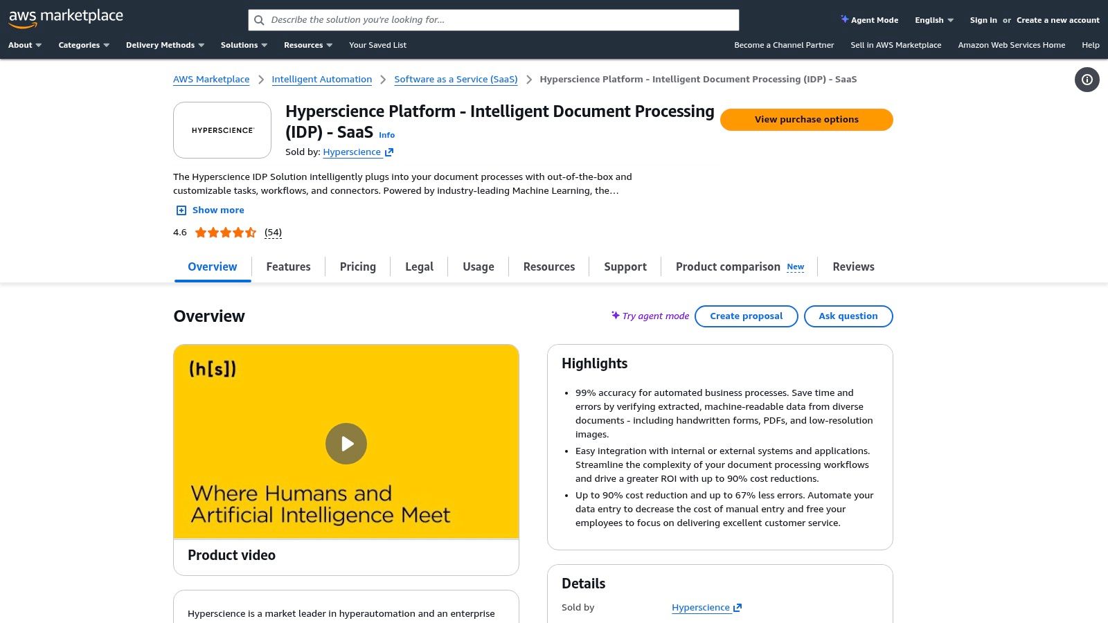 Hyperscience – Intelligent Document Processing (AWS Marketplace)