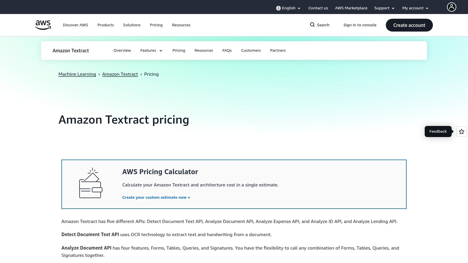 Amazon Web Services – Amazon Textract (Analyze Expense)