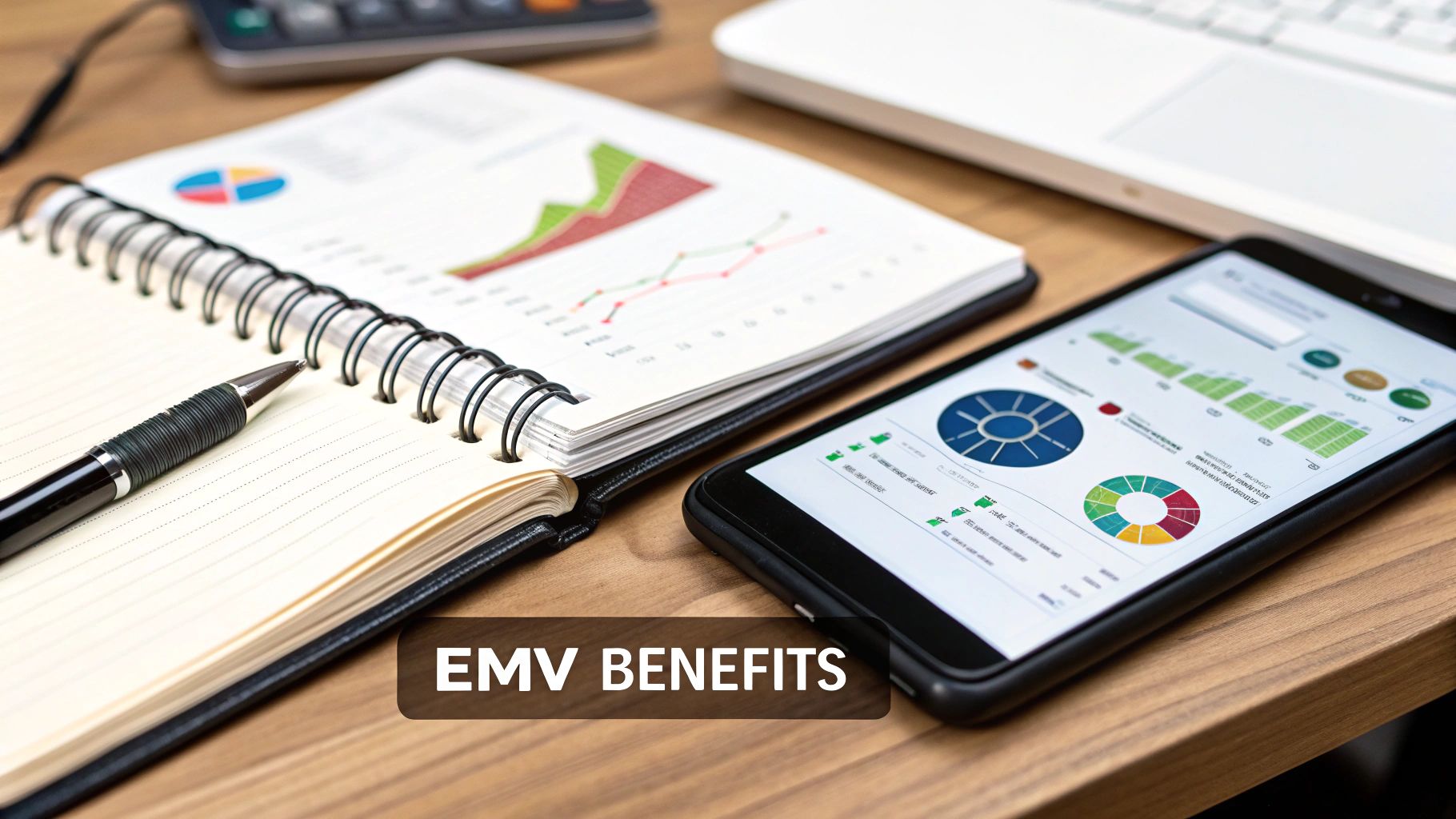 A marketing manager presenting EMV results on a screen to justify budget and prove campaign impact.