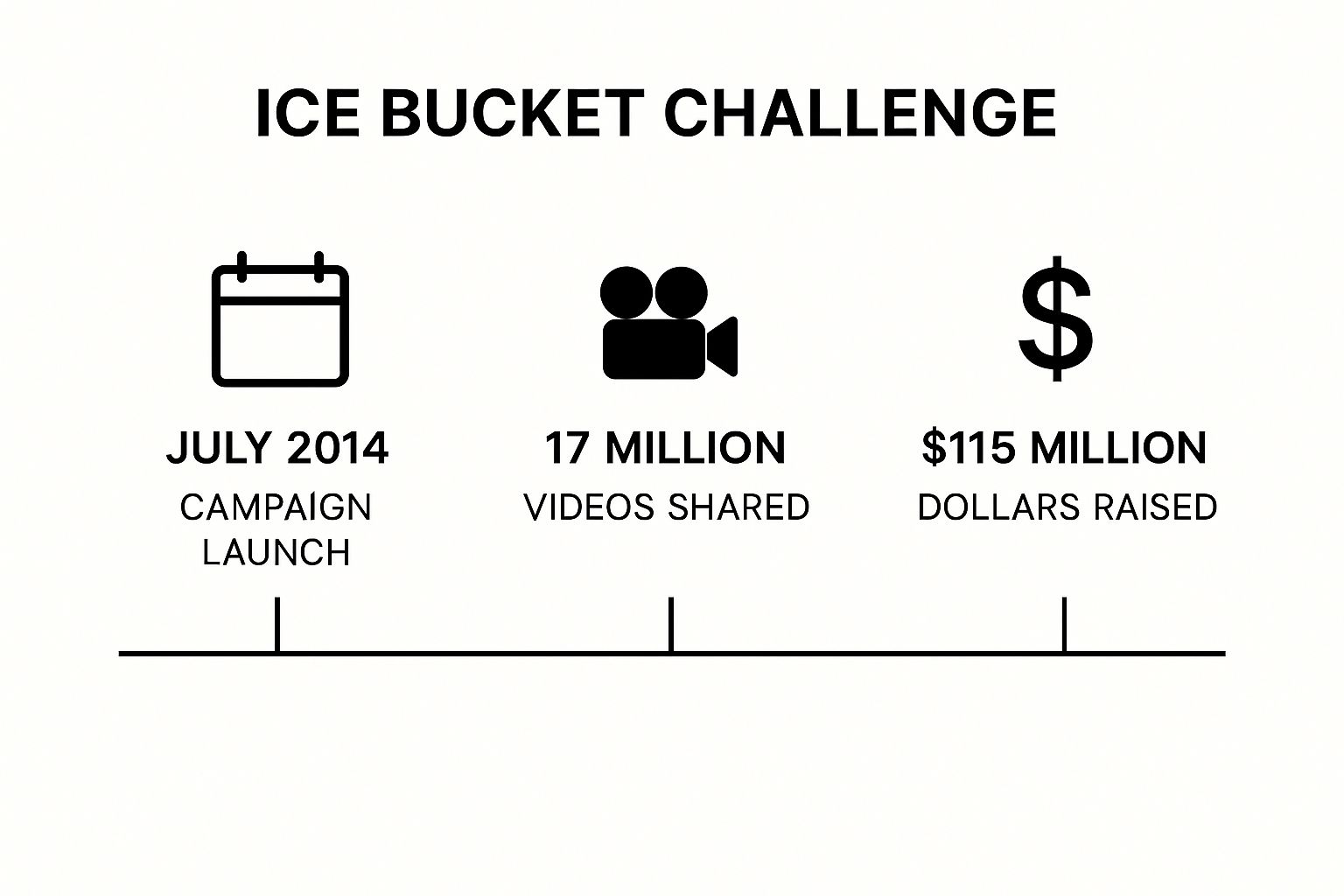 Infographic showing key data about ALS Ice Bucket Challenge