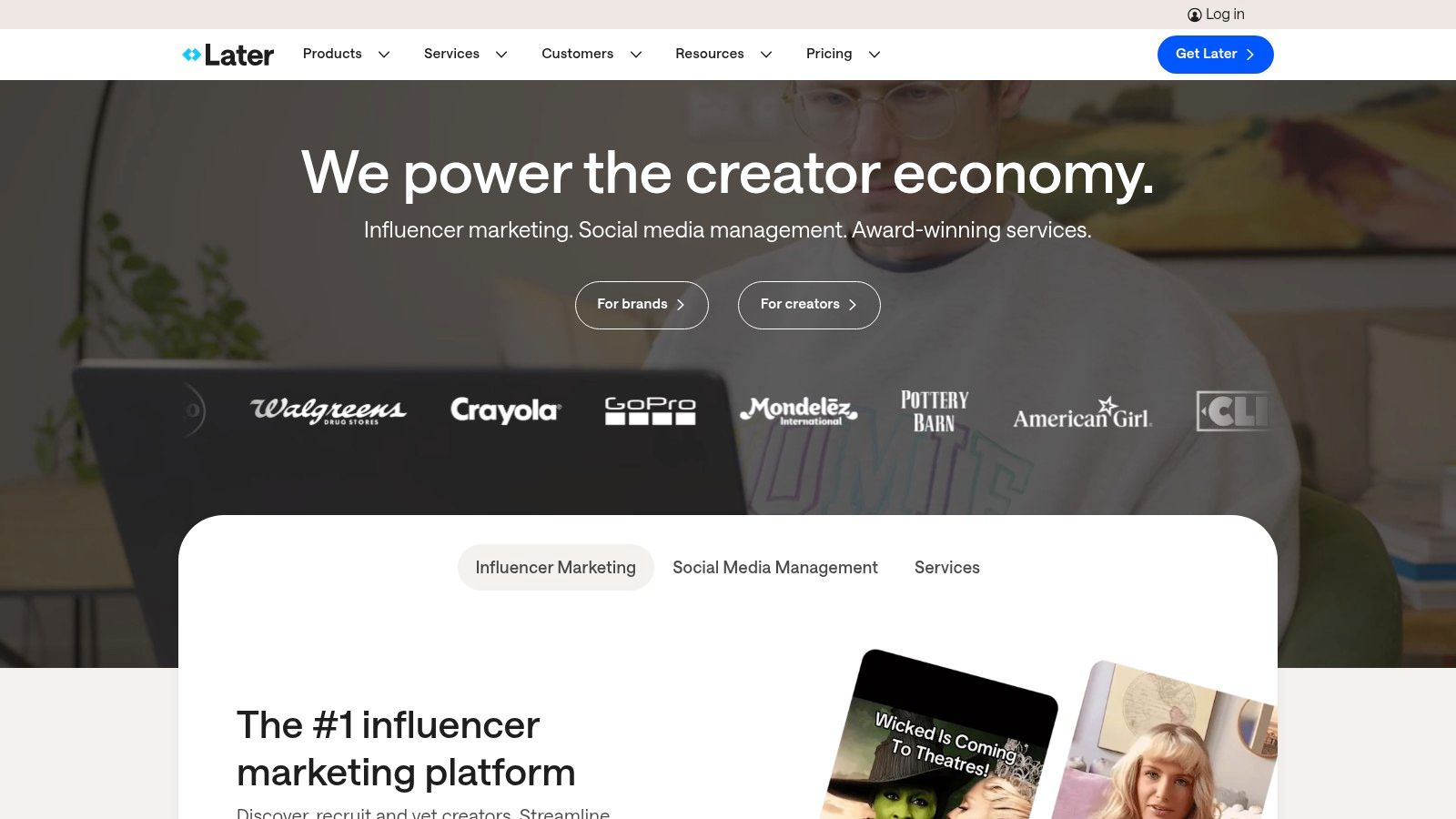 Later's analytics report template, focused on visual performance for platforms like Instagram.