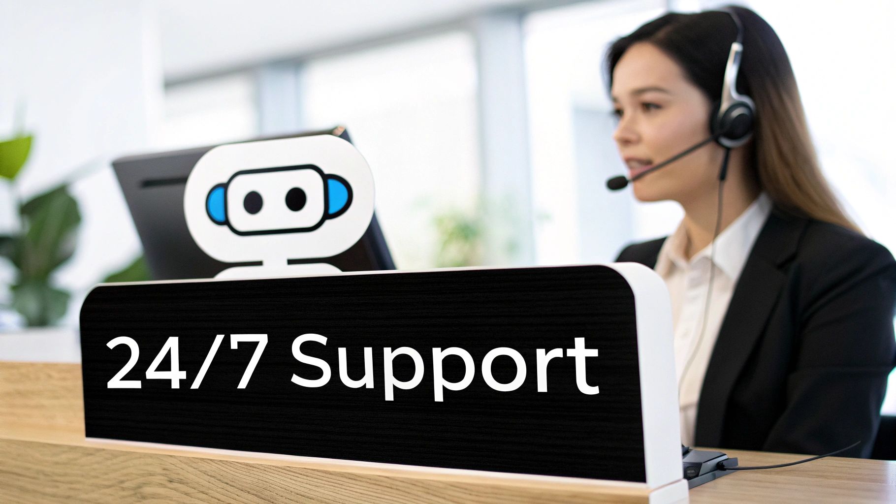 An AI-powered chatbot interacting with a customer on a laptop screen
