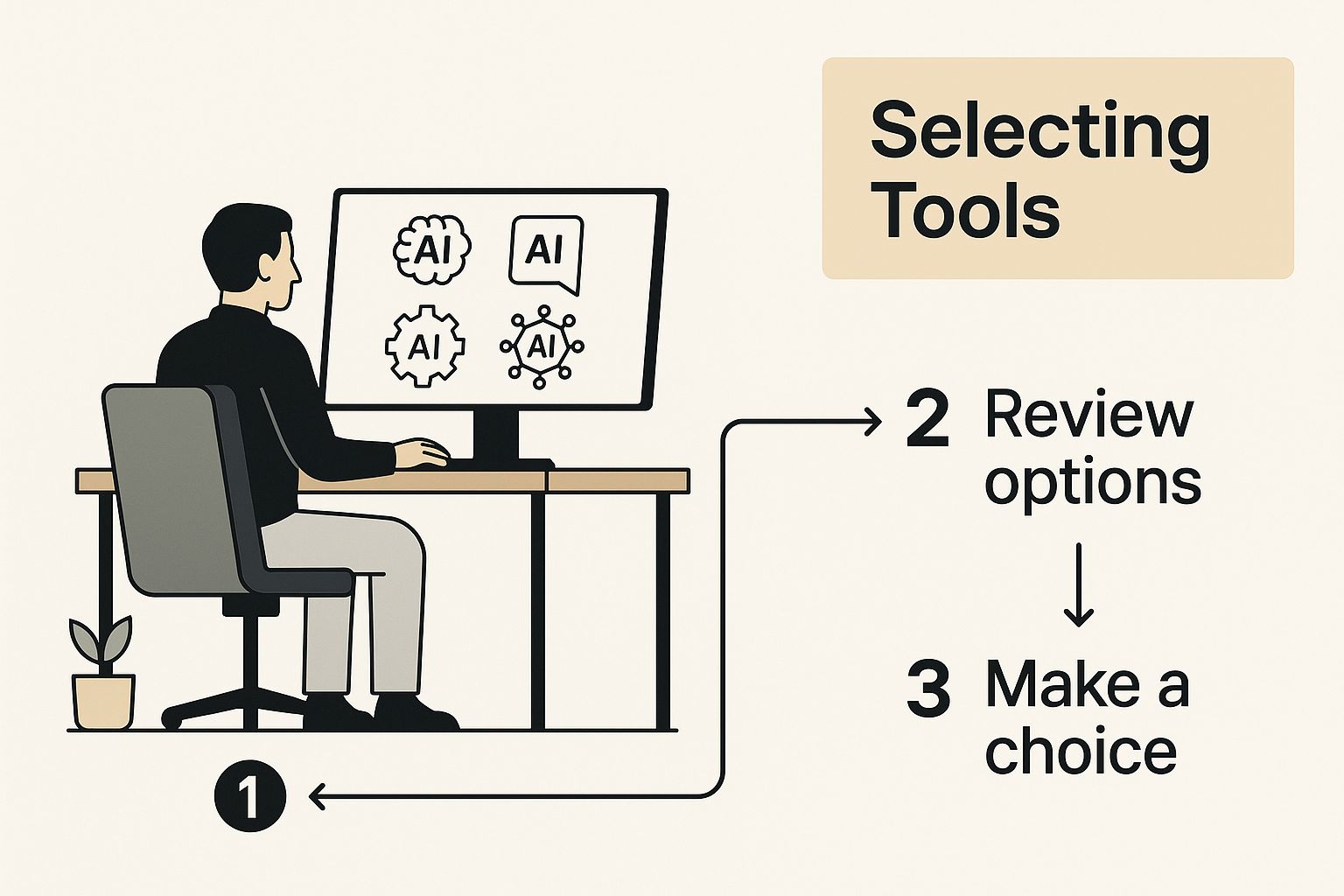 Infographic about how to use ai tools