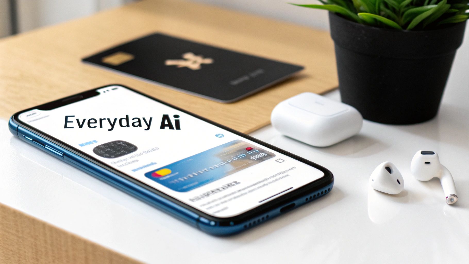 A person using a smartphone with icons for various apps floating around it, representing machine learning in daily life.