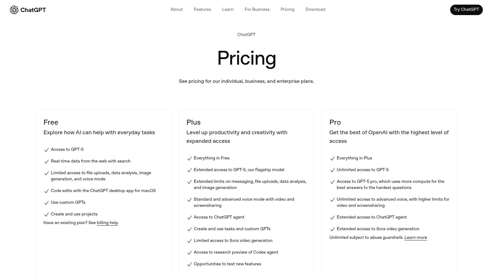 OpenAI ChatGPT (Business/Enterprise)