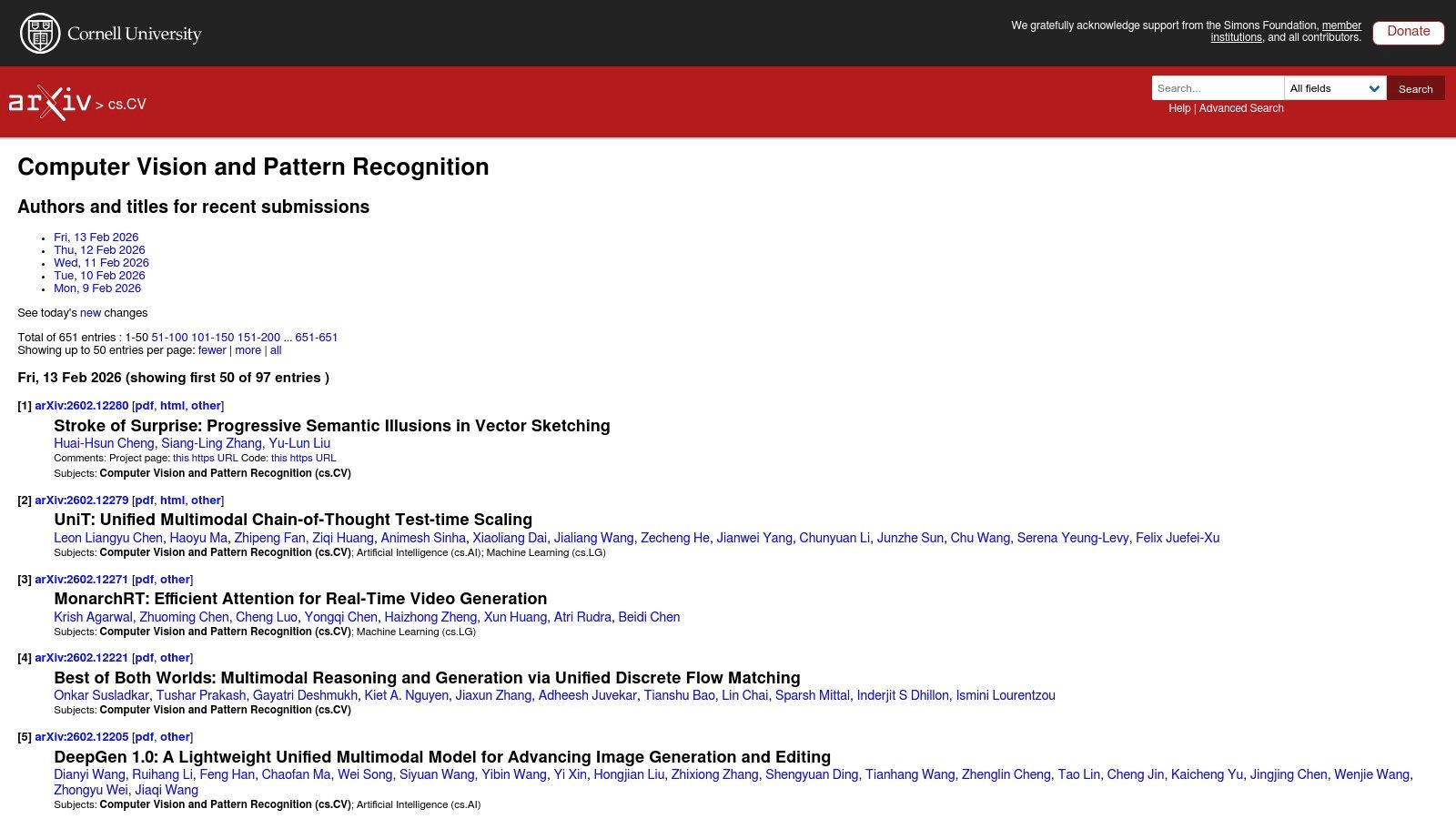 arXiv – Computer Vision (cs.CV) Recent