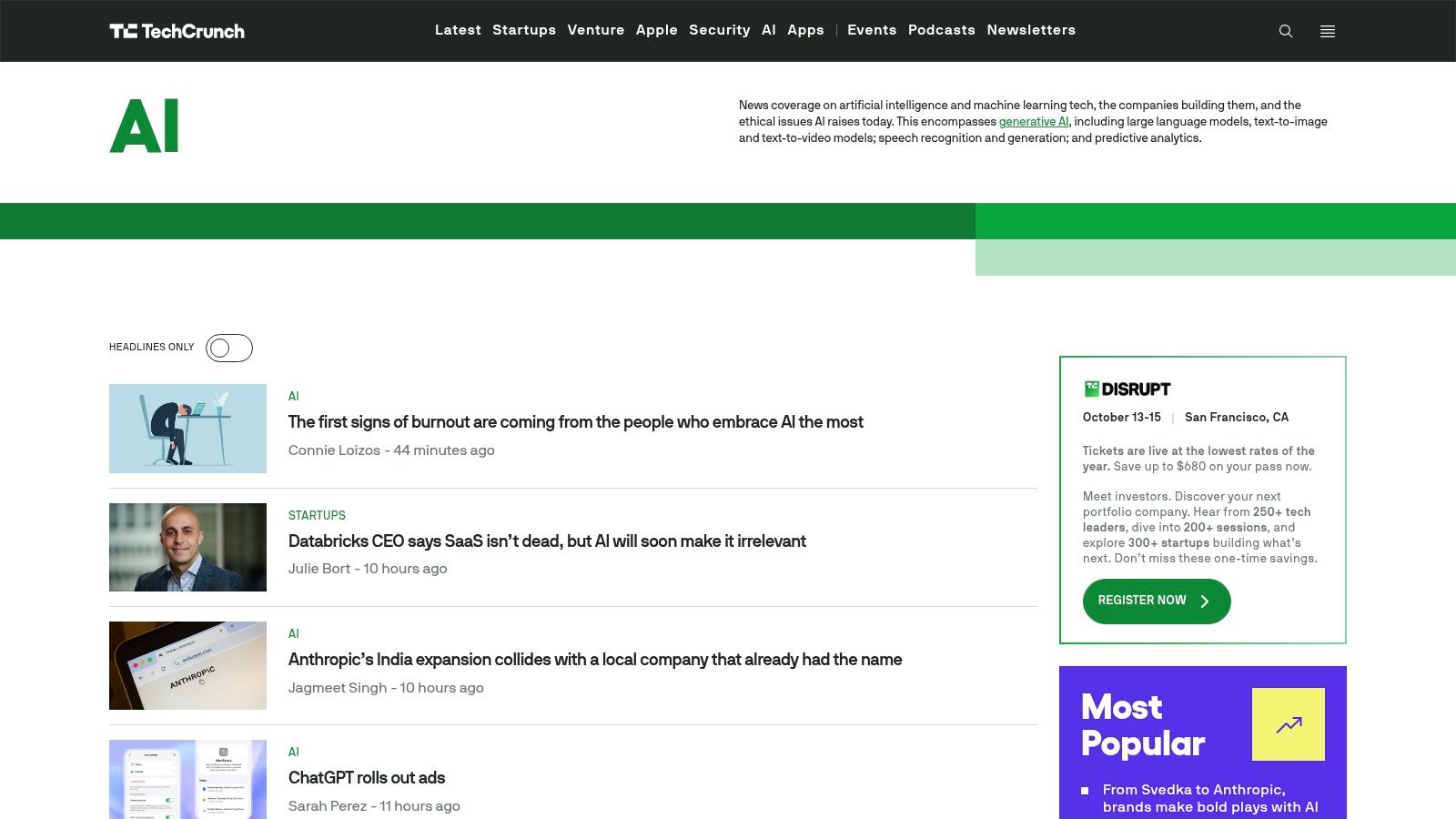 TechCrunch — Artificial Intelligence