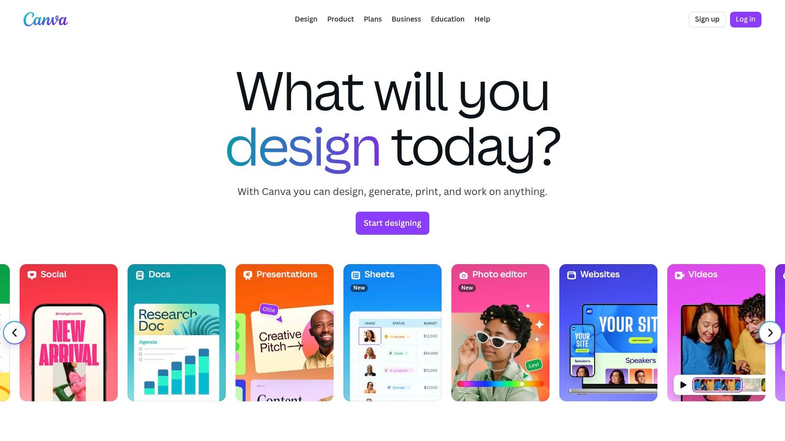 Canva – Design suite with built-in AI for marketing