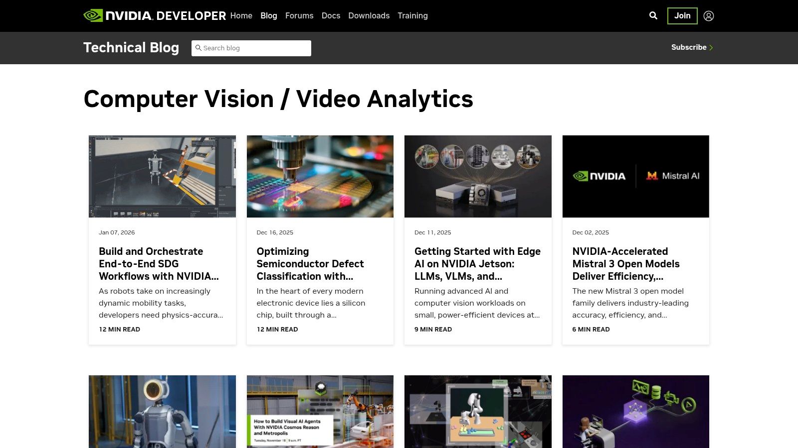 NVIDIA Technical Blog – Computer Vision / Video Analytics