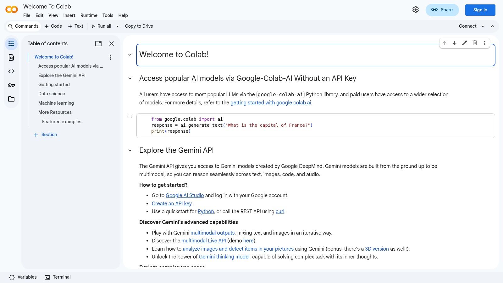 Google Colab (Hosted Notebooks with Frameworks Preinstalled)
